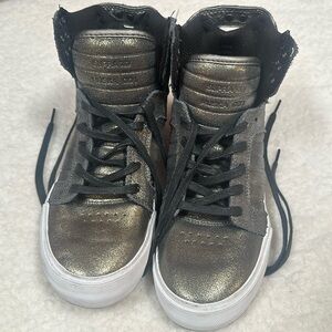 Supra Hi-Tops Womens SZ 5 silver-black